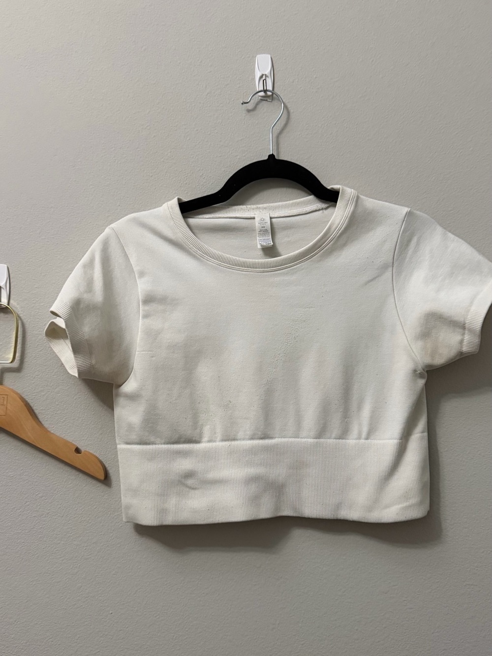 Classic Crewneck Crop Top in Cream
